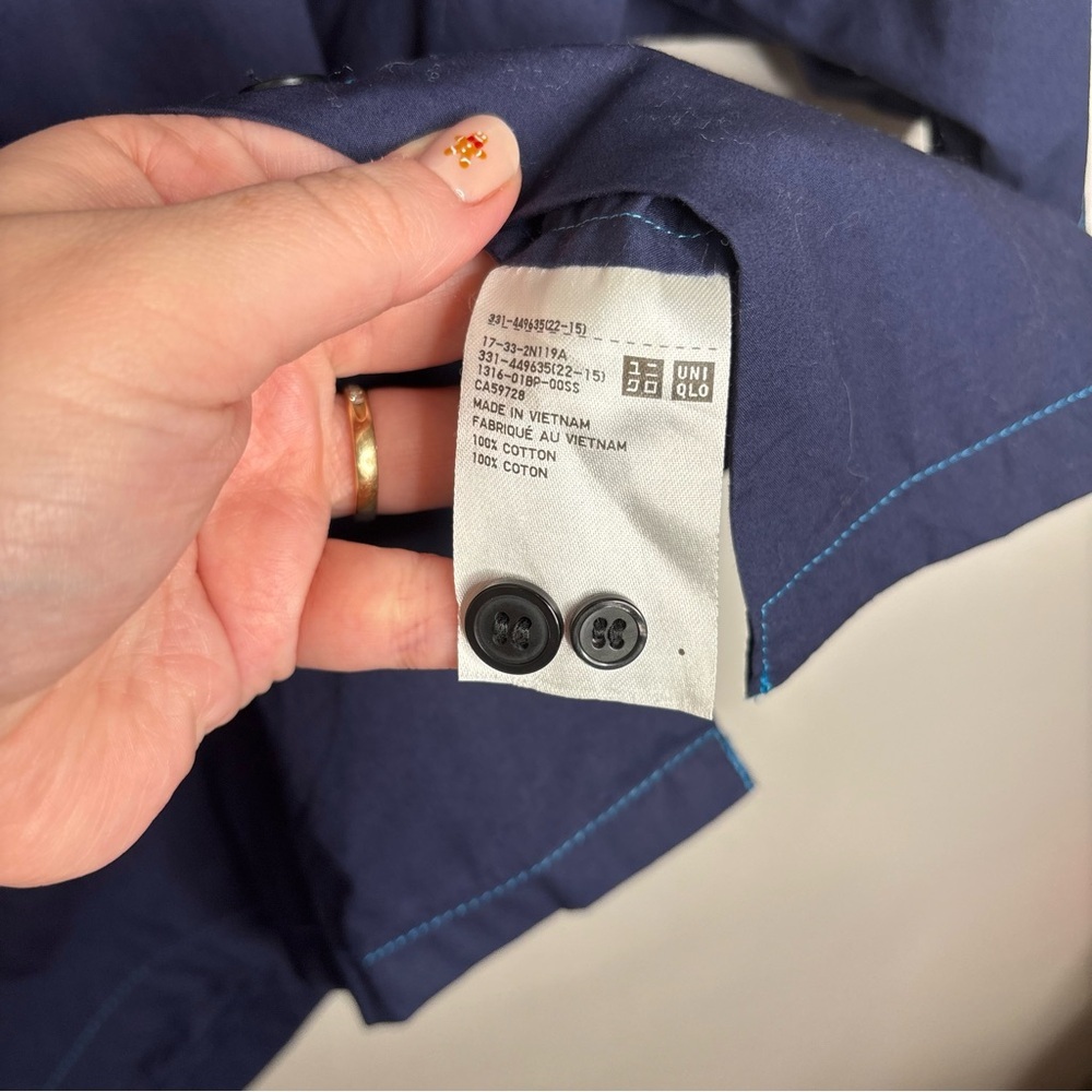 Marni x Uniqlo Oversized Navy Blue Short Sleeve Open Collar Shirt Size Small - Picture 5 of 8